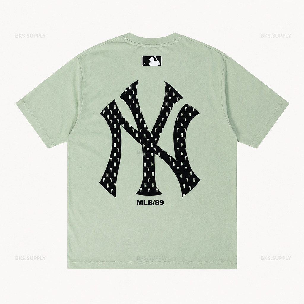 Tshirt MLB Yankees Unisex Logo Bordir 16S Full Cotton Semi Oversize Import