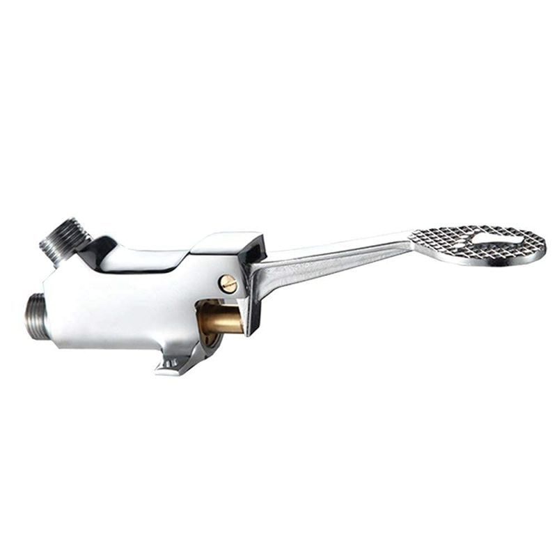 Foot Pedal Valve Kran Wastafel Injak Katup Pembilasan Kaki Stainless