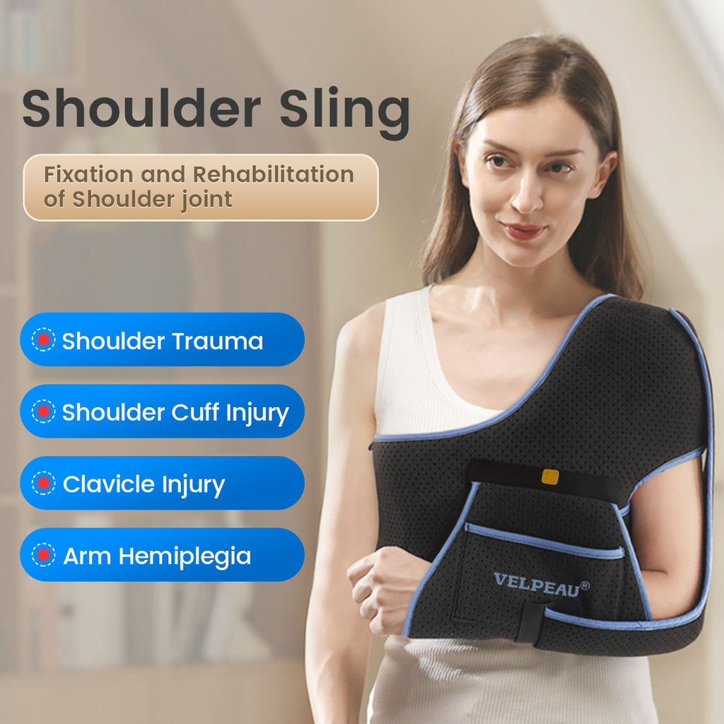 VELPEAU Penyangga Bahu Bernapas untuk Cedera Rotator Cuff, Patah Tulang dan Dislokasi Lengan, Penyan