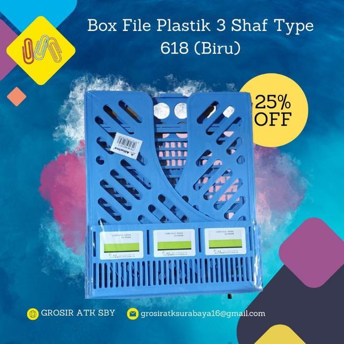 Box File Plastik 3 Shaf Type 618 - Hitam terlaris