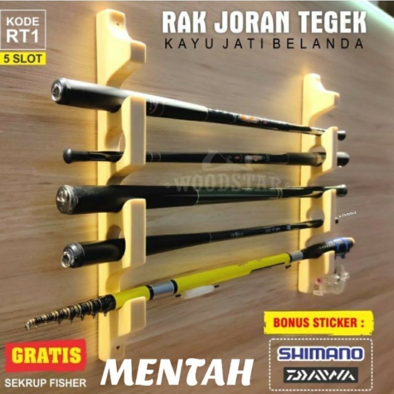 Rak joran Pancing bahan kayu jati NR33
