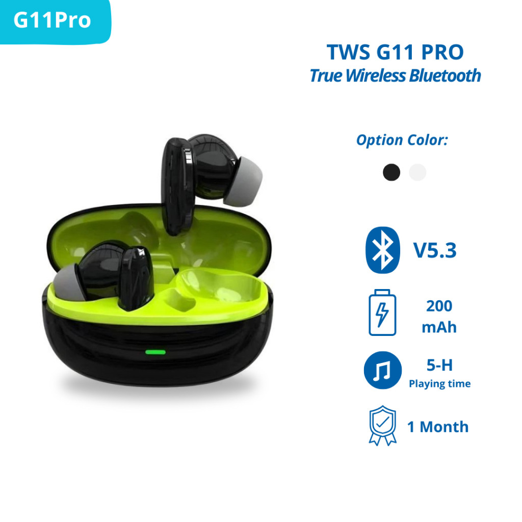 G11 Pro TWS Bluetooth 5.3 Earphone Wireless Earbuds HiFi Sound Gaming