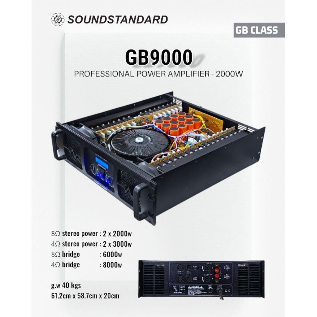 Power Amplifier / Soundstandard GB9000 / Kelas GB / 2 Channel / SS GB 9000 2CH 2 Chanel - 2000W