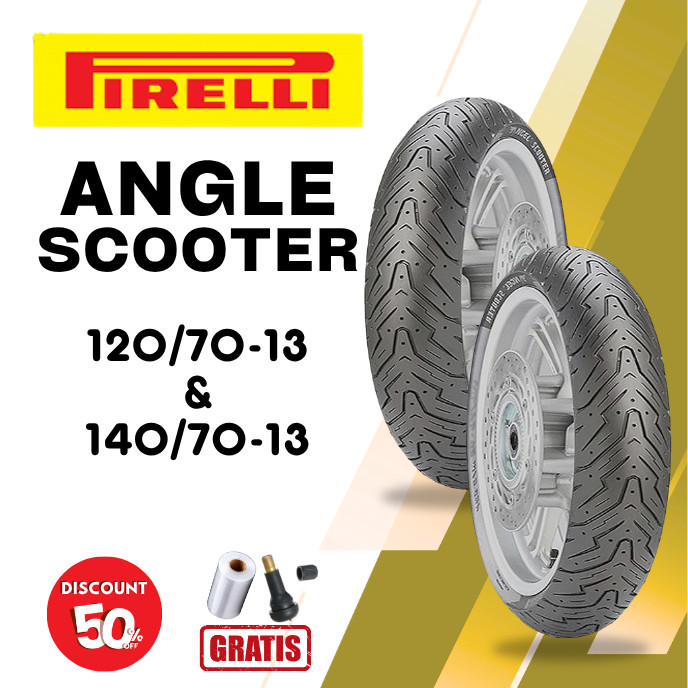 SEPASANG Ban Motor PIRELLI ANGEL SCOOTER 120/70 & 140/70 RING 13 Tubeless