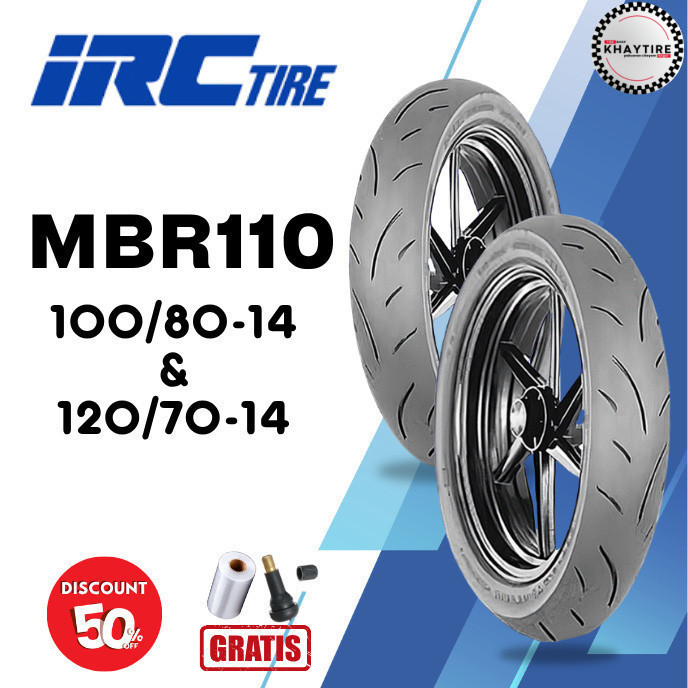 SEPASANG Ban Motor IRC MBR-110 100/80 & 120/70 RING 14 Tubeless