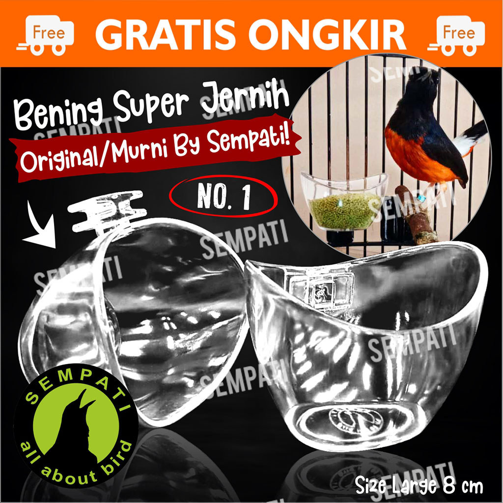 SEMPATI Cepuk Perahu No 1 Sempati Cepuk Wadah Tempat Pakan Makanan Minum Burung Murai Kacer Lovebird