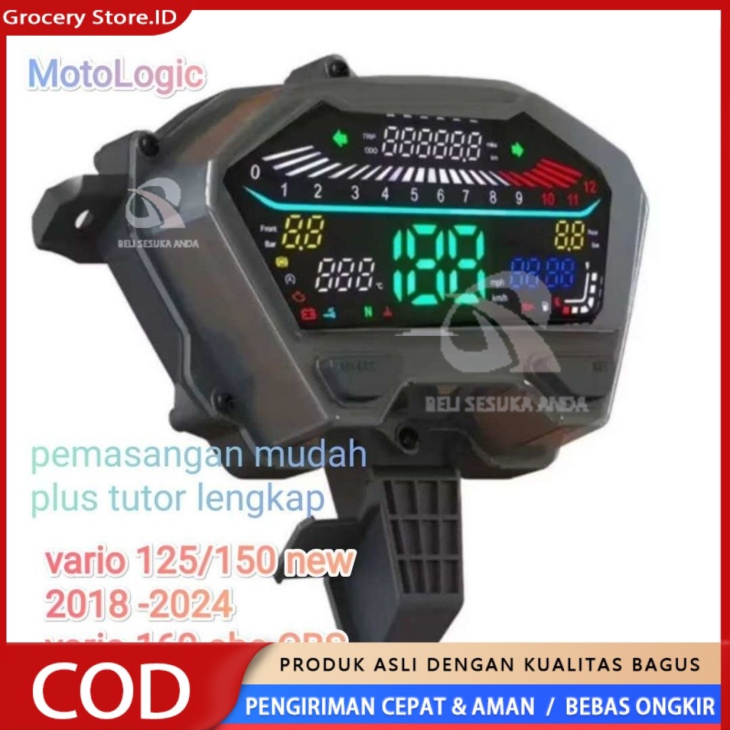 Digital Speedometer LED Vario 125-150 Vario 160 ABS CBS Mika Smoke | Alat Pengukur RPM Suhu Tangki T