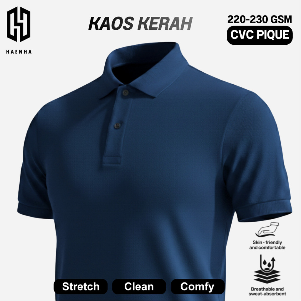 HAENHA Kaos Kerah - CVC Pique Slim Fit