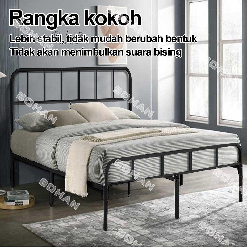 Ready200/180/160/120/90CM  hitam dan putihModel peningkatan rangka tempat tidur besi /Basicbed Serie