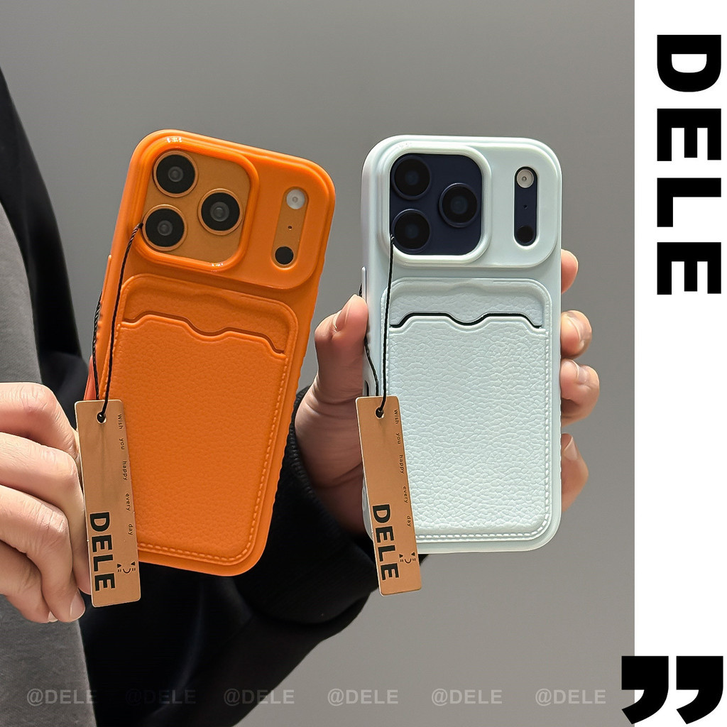 Dompet Fashion Mewah Slot Kartu Kredit Casing Ponsel Kulit Cortex untuk iPhone 12 13 14 15 16 17 Pro