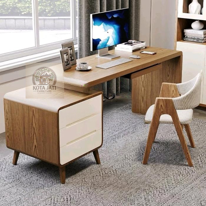 Meja Belajar/Meja Kerja Kayu Jati Solid