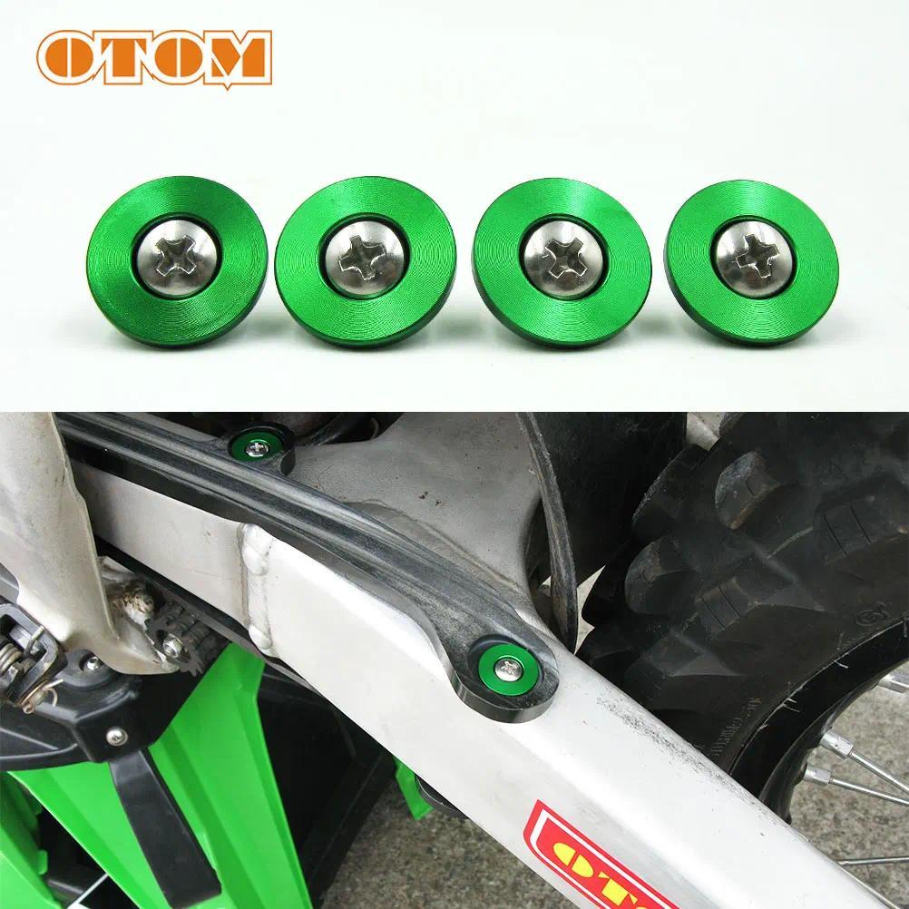 OTOM 4x Motorcycle Chain Slider Aluminum CNC Countersunk Head Bolt Washers Gasket Flat Fork Pad Scre