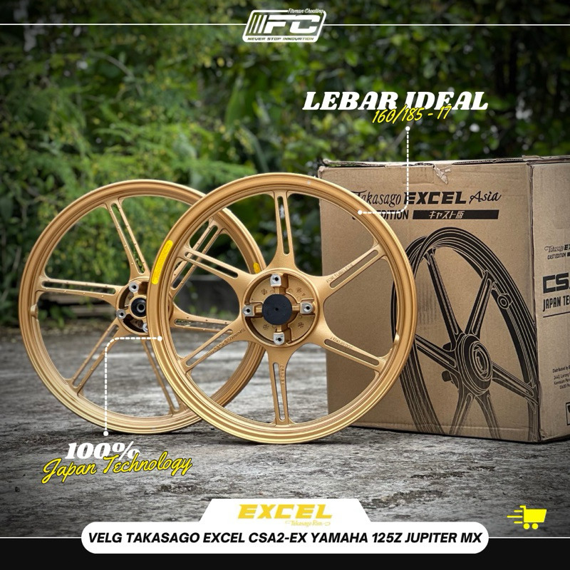 VELG RACING TAKASAGO EXCEL ASIA GOLD YAMAHA 125Z / 125ZR / NEW JUPITER MX - 160 / 185 CSA2-EX