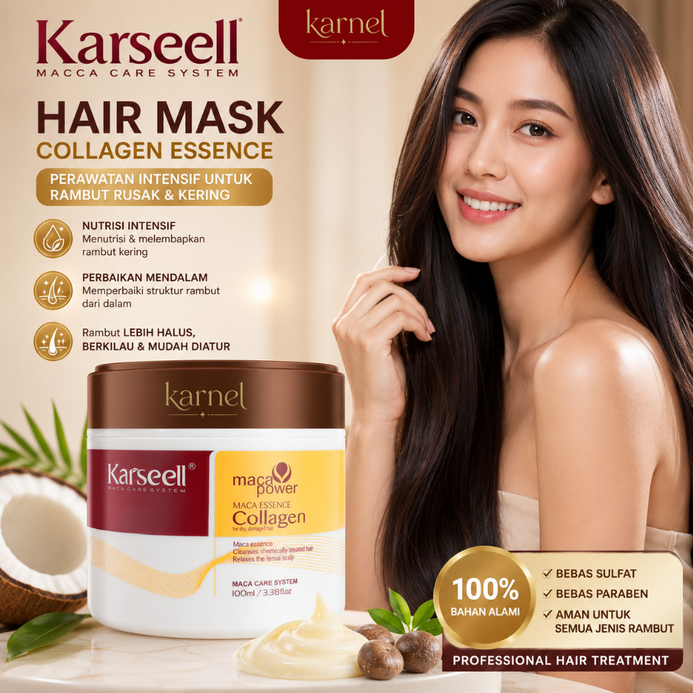 Karseell Collagen Hair Mask 100ml Masker Rambut Smoothing Anti Kusut Rambut Lembut
