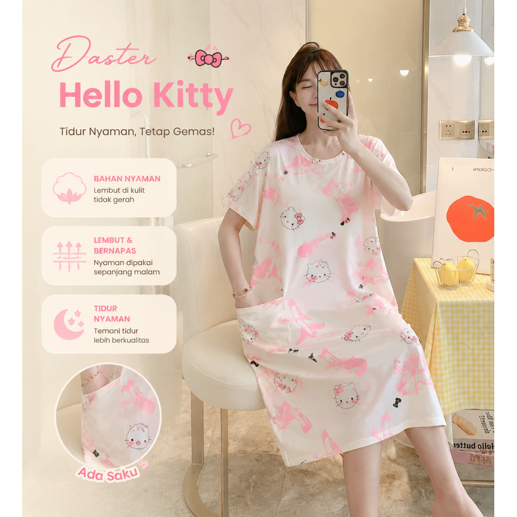 COD Baju Rumah Gaun Tidur Wanita Jumbo Big Size XXXL Daster Panjang Katun Adem