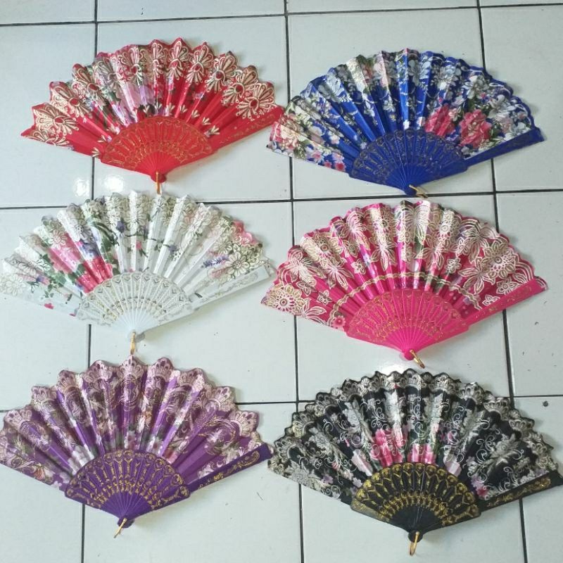 grosir souvenir kipas saten gliter