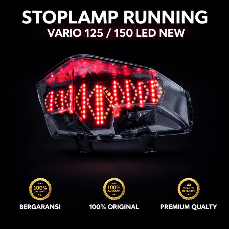KATLENSHOP Lampu Stop Vario 8 Mode Lampu Set Mika Lampu Rem Belakang Vario Stoplamp Vario 125 150 Le