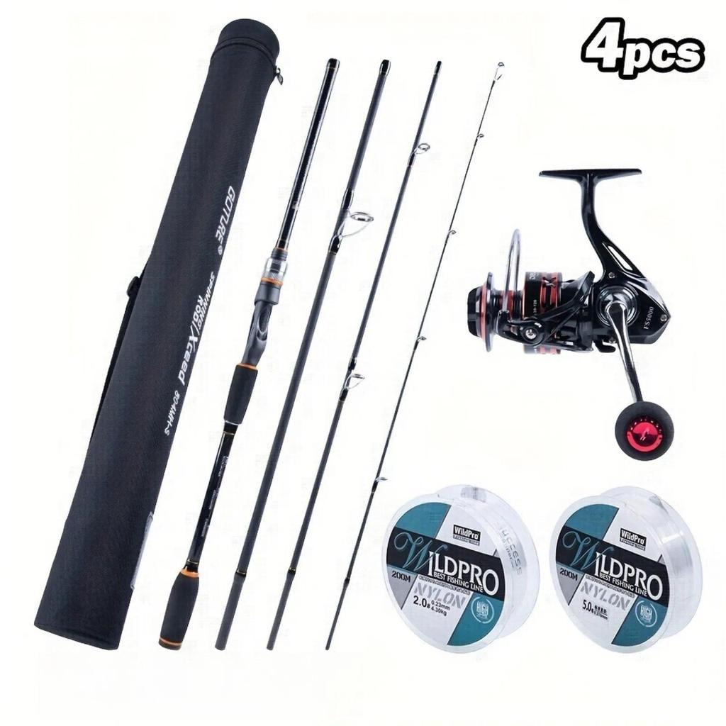 Goture Xceed 4-Piece Travel Spinning Rod and Reel Combo with Case,carbon Fiber Material,for Saltwate