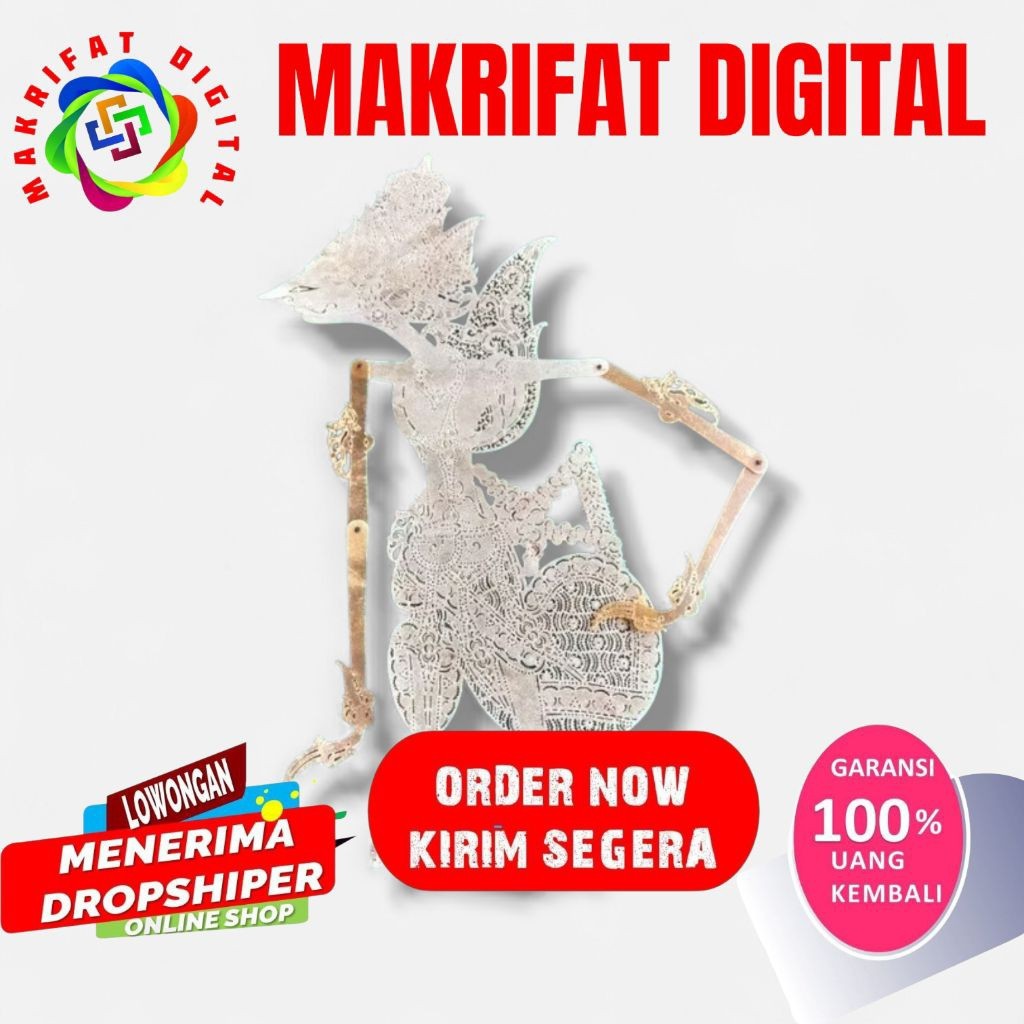 MAKRIFAT DIGITAL Wayang Kulit Sapi ASLI Kresna Gebingan Putihan Ukuran Standar Dalang