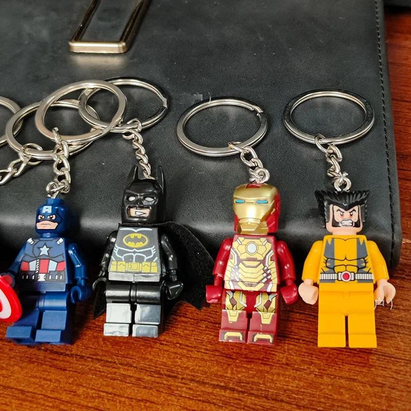 Spider Man Keychain Iron Man Pendant Anime Character Keychain Cool Backpack Charm Birthday Gift Souv