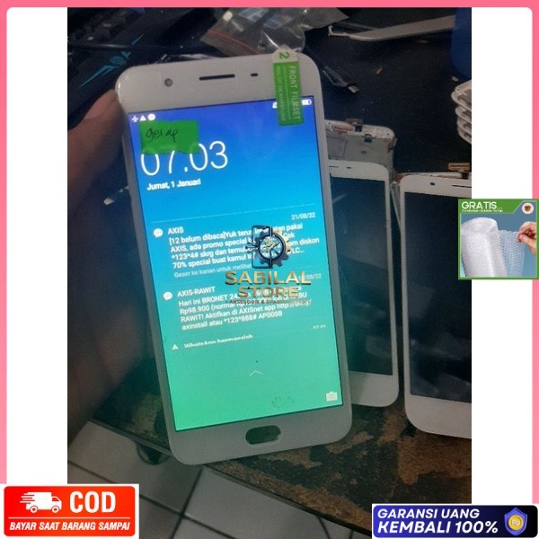 PROMO EX KOMPATIBLE LAYAR LCD TOUCHSCREEN FULLSET SENTUH KACA GLASS ASLI Oddo A57 A39 F1S KOMPATIBEL