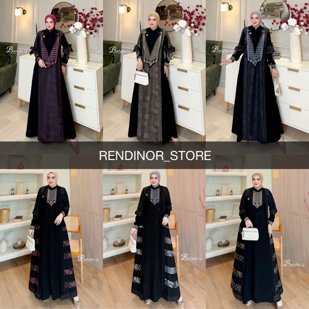 BALABO JETBLACK ABAYA SERIES BY BALABO READY SIAP KIRIM