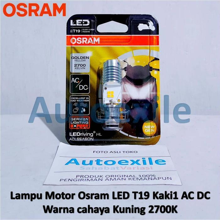 Osram LED T19 H6 M5 Kaki1 All Season Yellow Kuning AC DC Lampu Motor