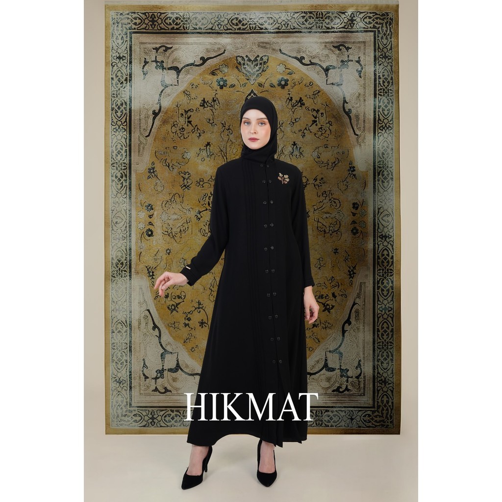 Hikmat Original Fashion UA5104- Abaya Hikmat  - Noerbutikmuslim - Gamis lebaran - Gamis Mewah - Gami