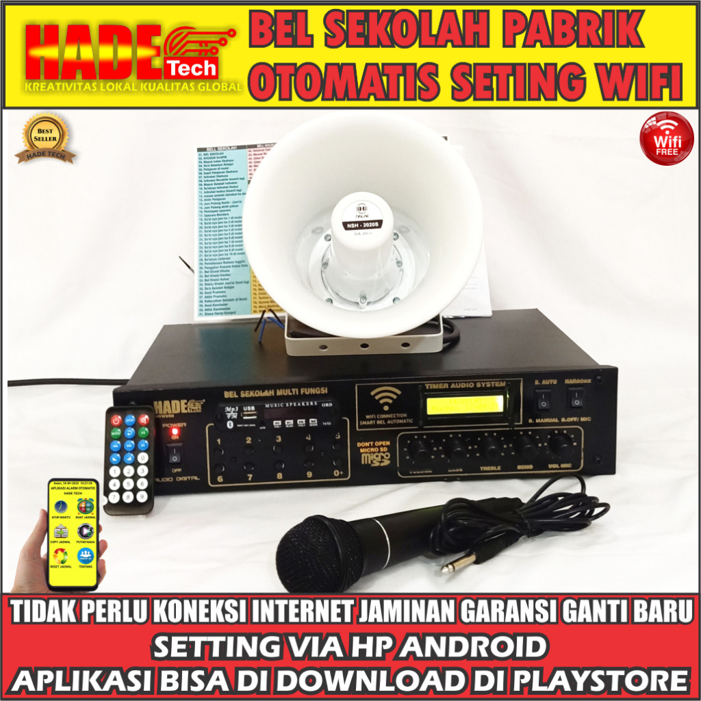 Bel Sekolah Otomatis Versi WIFI 1SET Lengkap