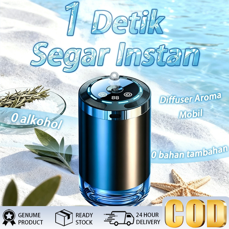 [Sertifikasi SGS] Smart Diffuser aroma Aromaterapi Mobil LED , 5 mode pilihan, Wangi oseanik segar, 