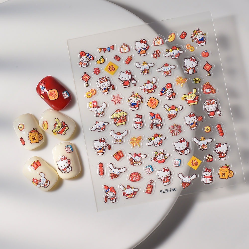PEELYX - Sticker Kuku Imlek 5D - Nail Art Sticker Imlek-Nail Sticker Sincia-Chinese Nail Sticker