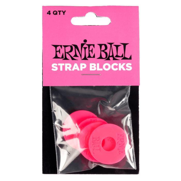 ERNIE BALL RUBBER STRAP BLOCKS 4 Packs | Pelindung Strap Gitar Bass - Pink