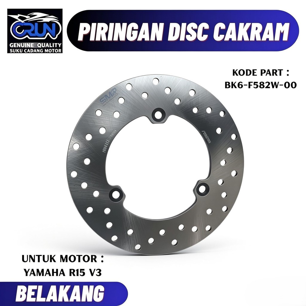 BK6-F582W-00 CRUN Piringan Disc Cakram Belakang Yamaha YZF R15 V3