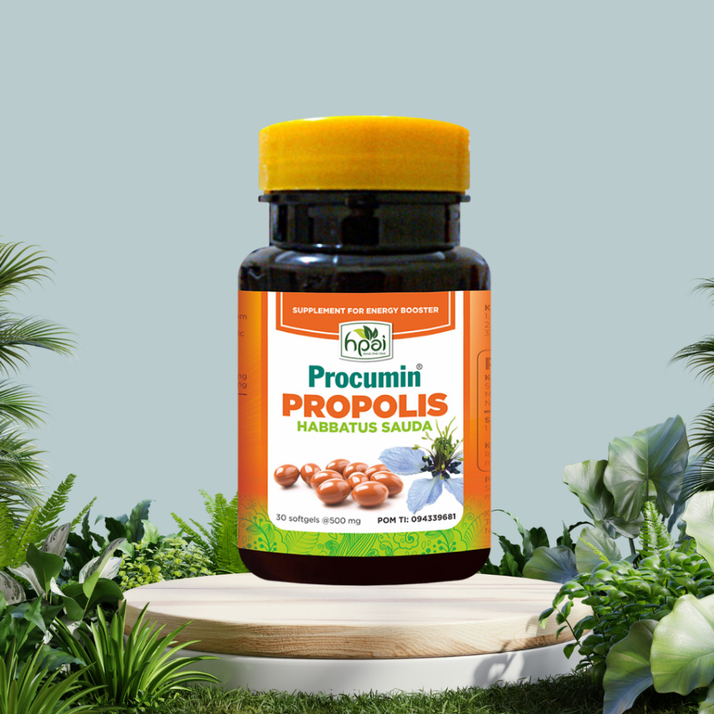 Procumin Propolis, habbatussauda dengan propolis kapsul gelatin