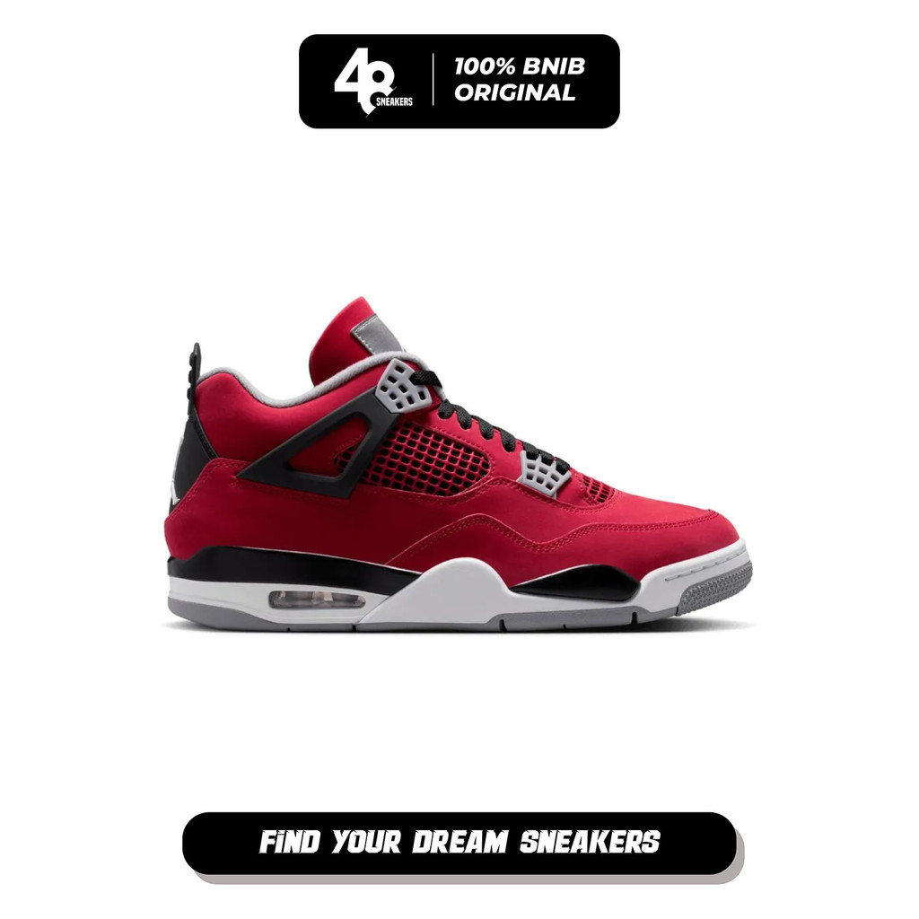 Sepatu Basket Pria Nike Air Jordan Retro 4 Fire Red/Black (FQ8138-600) Original