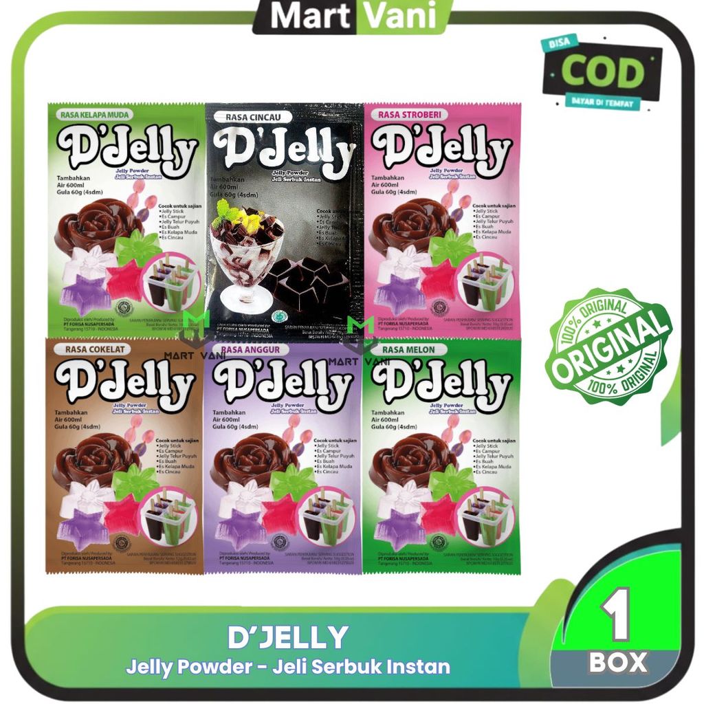 D'JELLY SERBUK JELLY INSTAN - JELLY POWDER BY FORISA - 1 BOX ISI 12 PCS [JUAL PER BOX]