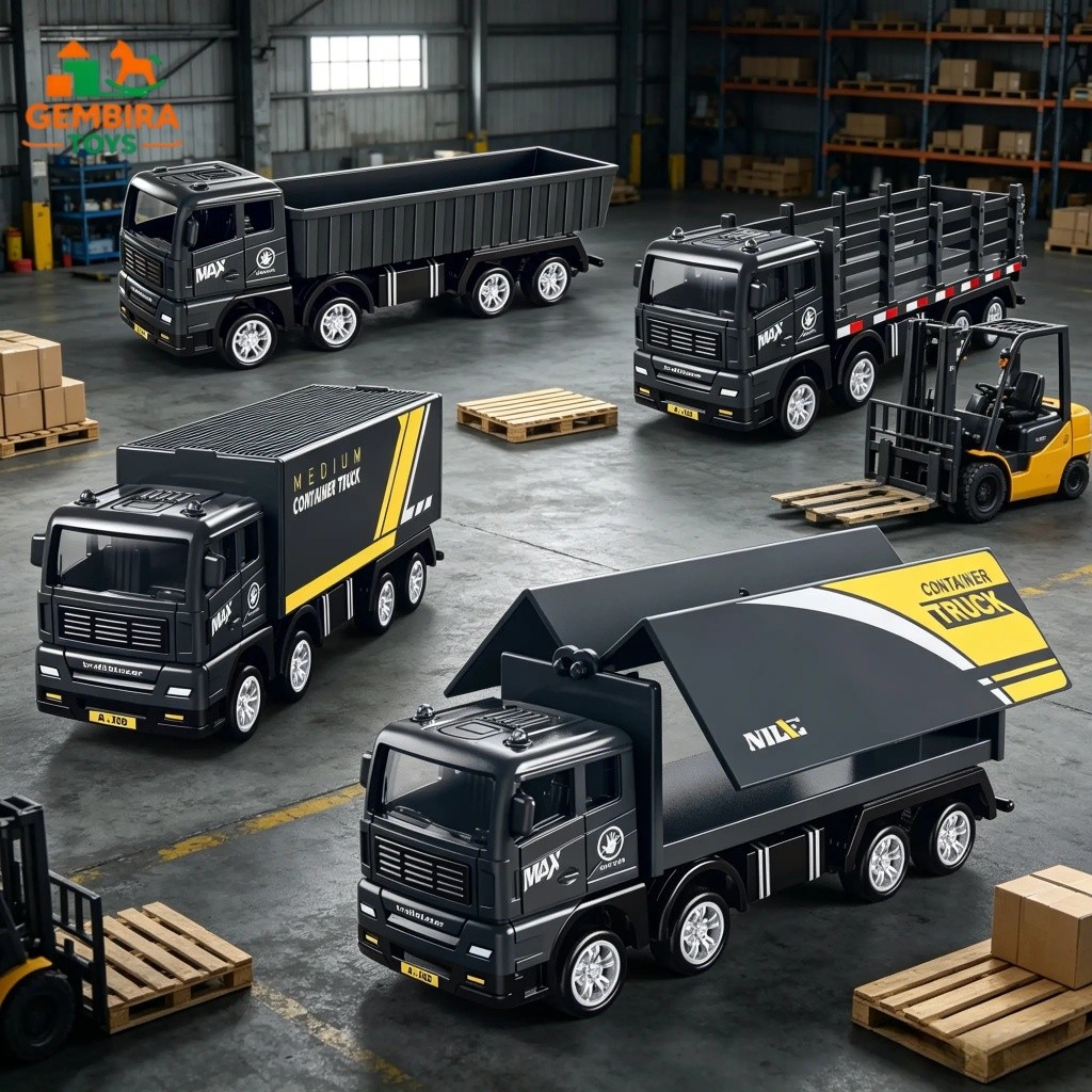 warung_santai - GEMBIRA TOYS Mobil Truk Kontainer Inersia Mainan Anak Laki Laki Simulasi Angkutan Ba