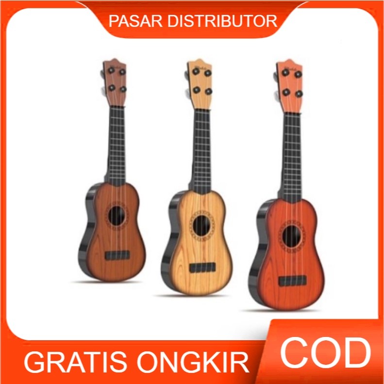 GITAR UKULELE COKLAT Musikal Bayi Mainan Gitar Musik Anak  Perempuan -  Laki Laki BSP