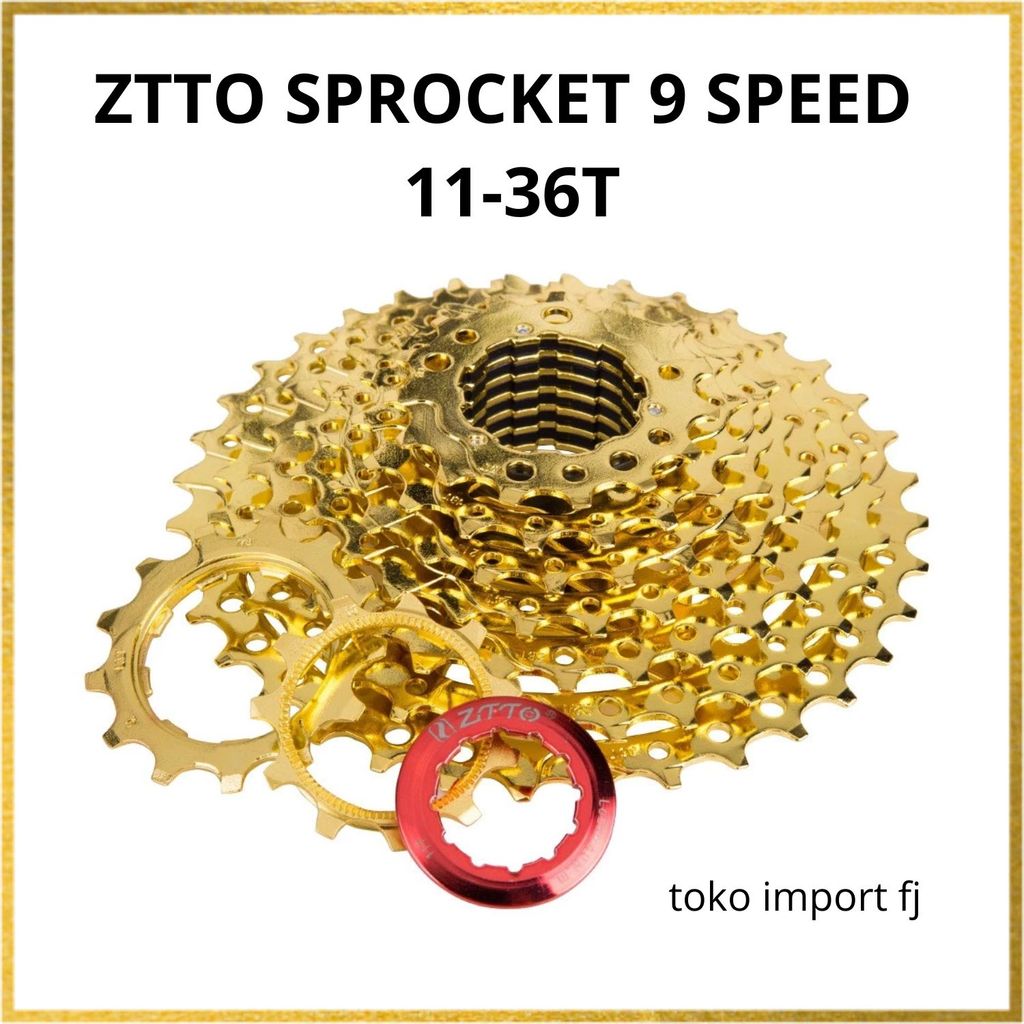 Sprocket Gold Ztto 9 Speed 11-36T -  ZTTO SPROCKET 9 SPEED 11-36T GOLD GEAR SEPEDA LIPAT MTB - Gear 