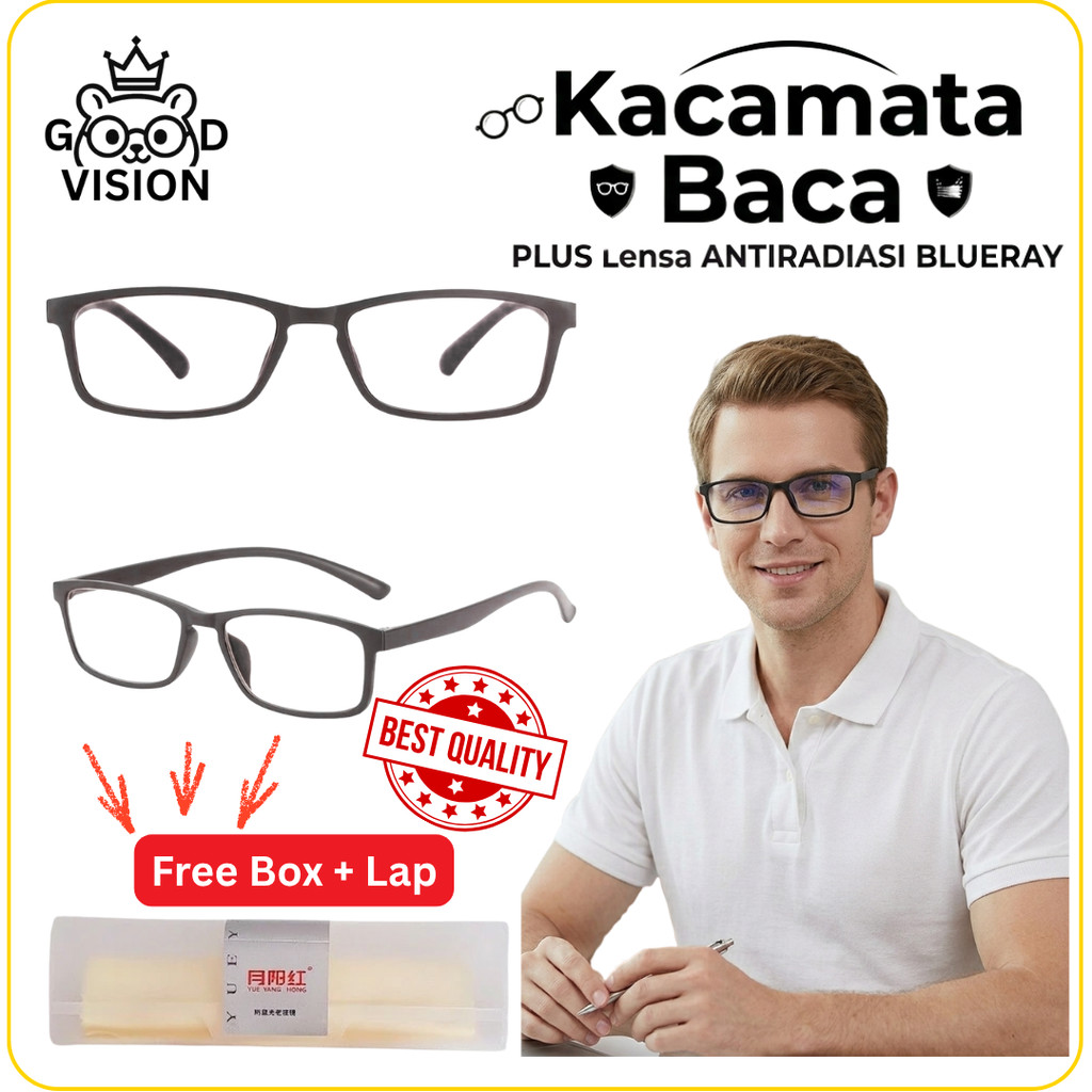 Kacamata Anti Blue Light Pria Wanita | Kacamata Minus +1.00 s/d +3.50 | Anti Radiasi Layar