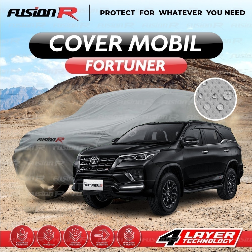 Body Cover Sarung Penutup Mobil FORTUNER Fusion R Waterproof Anti Air dan Panas Matahari UV Perlindu