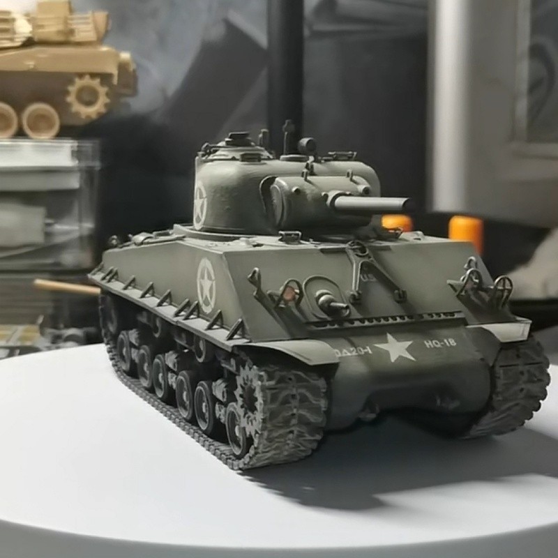 Rc Henglong Large Remote Control Tank M4a3 Sherman Multi Functional Battle Simulation Tank Model Toy