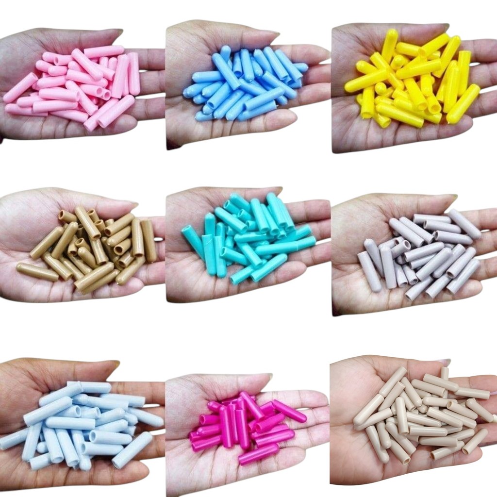 100pcs Penutup Tali Paracord Aglet Plastik Mika