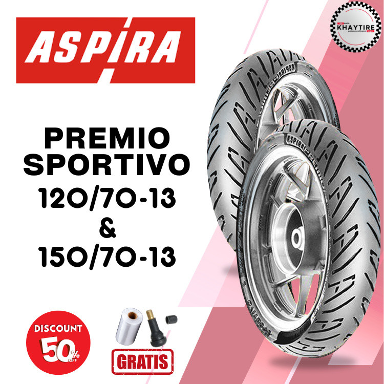 SEPASANG Ban Motor ASPIRA PREMIO SPORTIVO 120/70 & 150/70 RING 13 Tubeless
