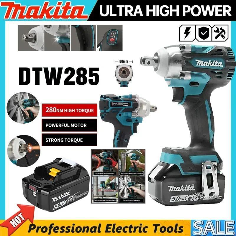 Makita DTW285 Brushless High Torque Impact Wrench Cordless Electric Wrench Rechargable Tool Multifun