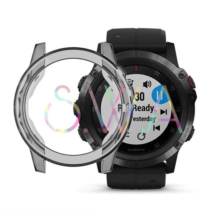 Garmin Fenix 5X Silikon Case Cover Bumper Karet Smartwatch Garmin rtg - Hitam