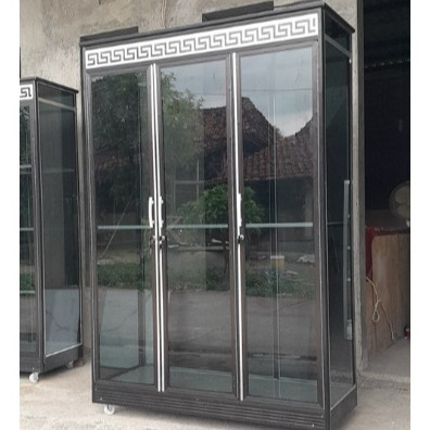 Lemari Gamis 3 Pintu Aluminium Kaca