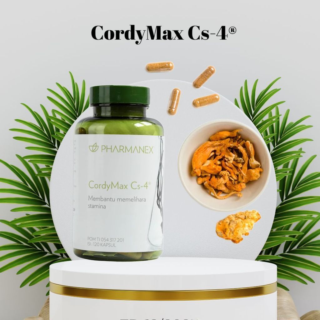 Pharmanex CordyMax Cs-4 120 Kapsul - Suplemen Ekstrak Jamur Cordyceps, Tingkatkan Stamina, Daya Taha
