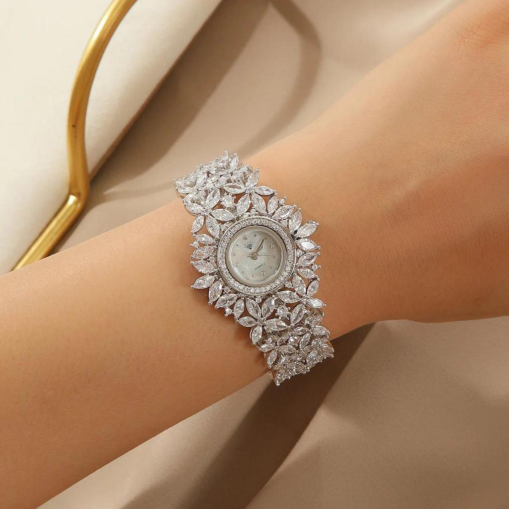Jam Tangan Wanita Women Watch for Girls Quartz Reloj Mujer Full Diamond Sliver Bracelet Orologio Lad