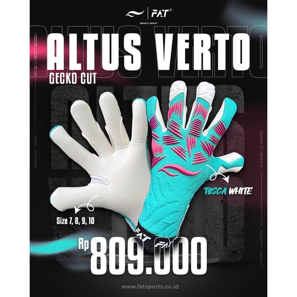 SARUNG TANGAN KIPER FAT ALTUS VERTO GECKO NC CUT TOSCA WHITE